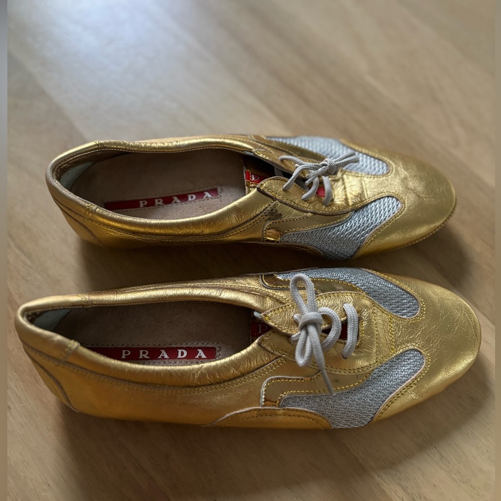 Prada Gold Sneakers- Brand New